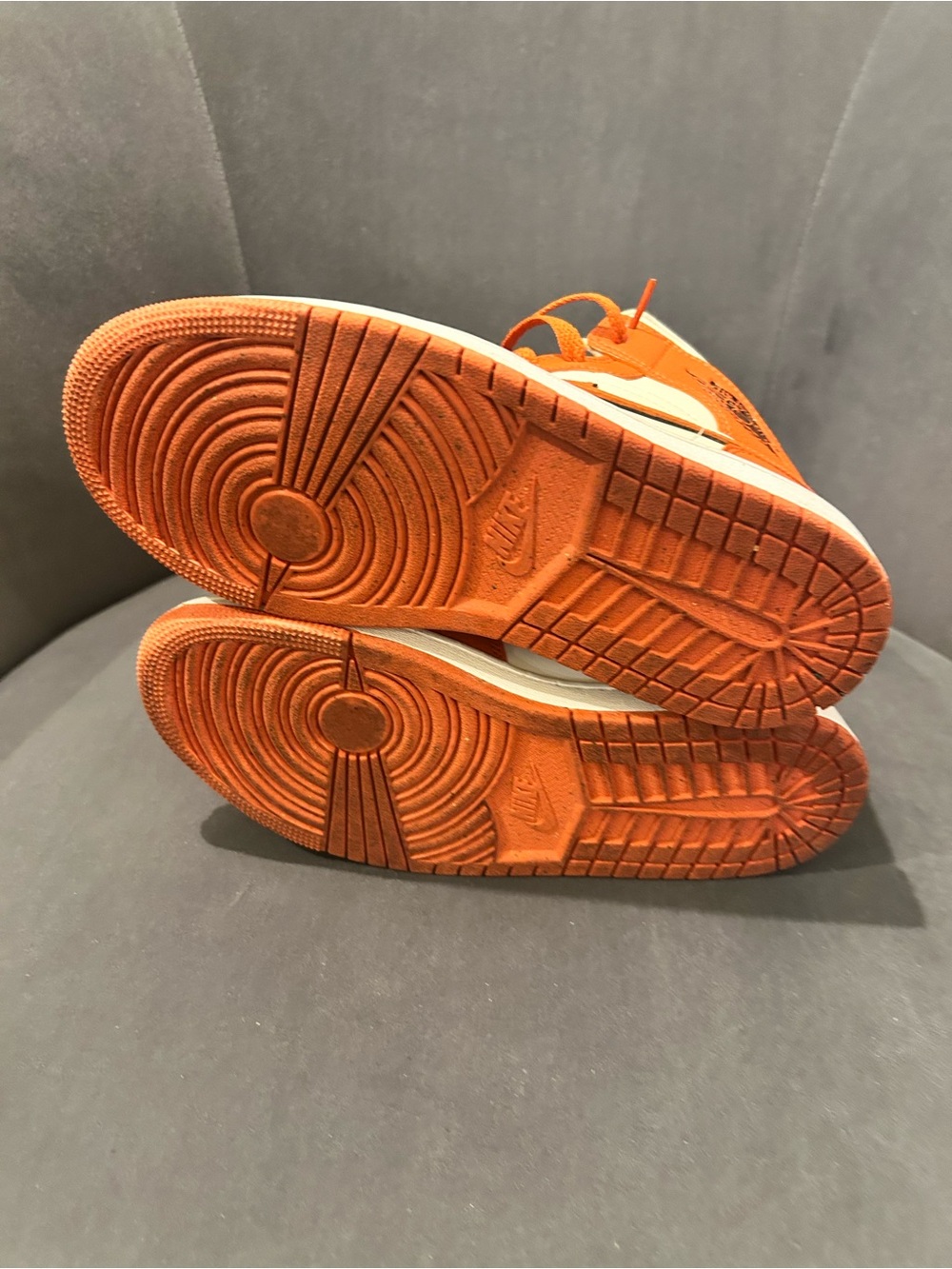 Womens 6.5 Orange and Cream High-Top Sneakers - Picture 7 of 8